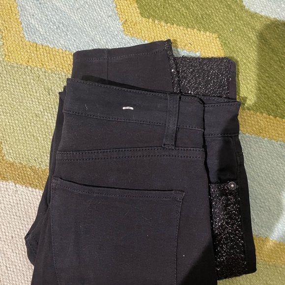 Alice & Olivia Skinny sequin black jeans - Picture 5 of 7